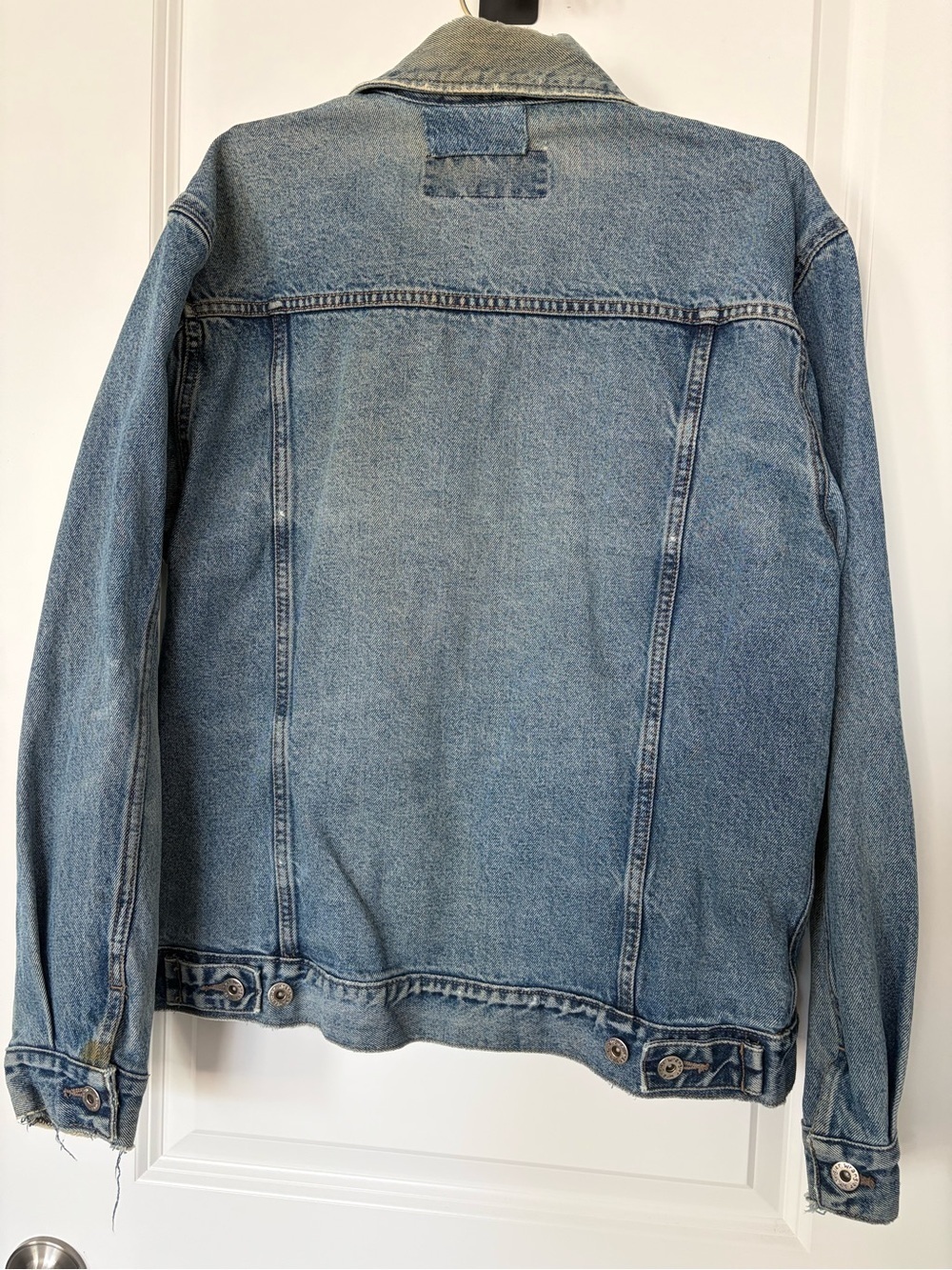 Vintage Wrangler Denim Jacket Trucker Distressed Faded Western Workwear - Picture 6 of 10